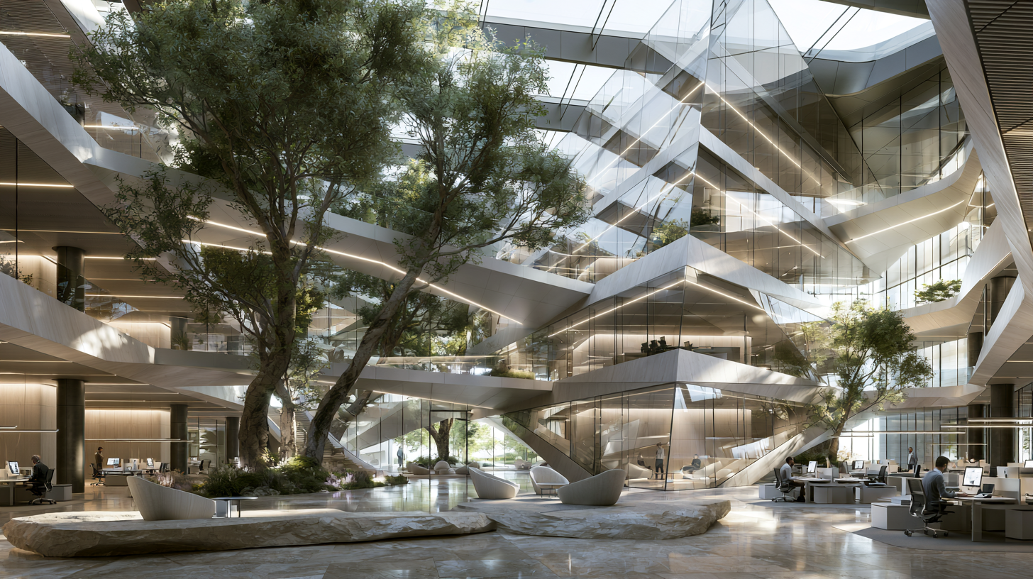 Canopy — architectural visualization of workplace